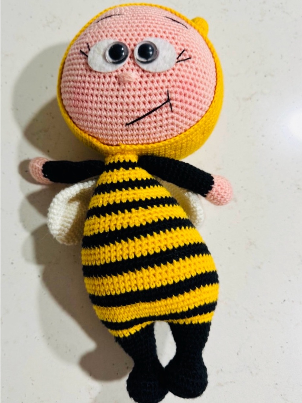 Handmade Bee Plush Toy - Yellow & Black Crochet Buddy